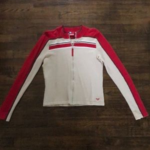 Roxy Zip up sweater size large